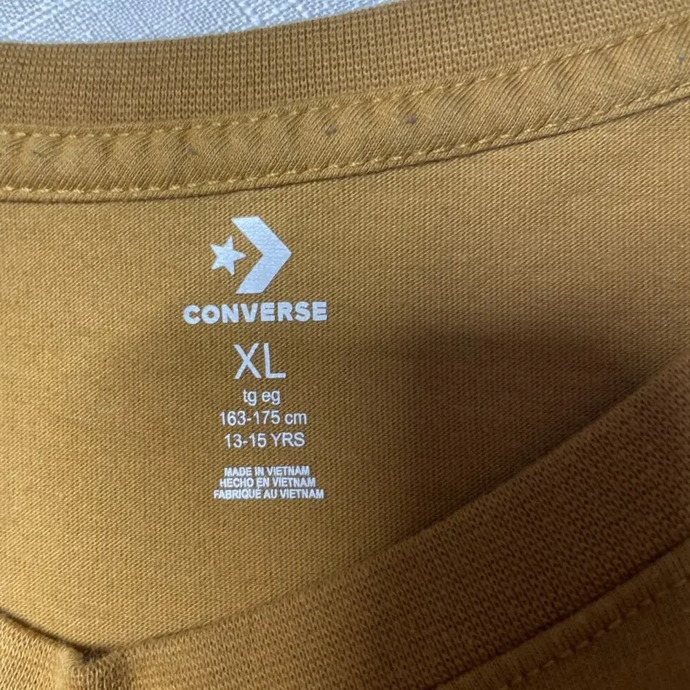 Chuck Taylor CONVERSE ALL STAR T-Shirt - Logo Mustard - Tee Size XL/13-15 Yrs - Picture 3 of 5